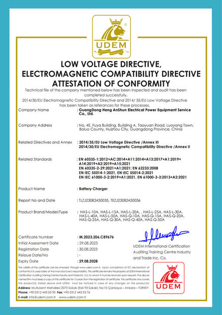China GuangDong Heng AnShun Electrical Power Equipment Service Co., Ltd. certificaten